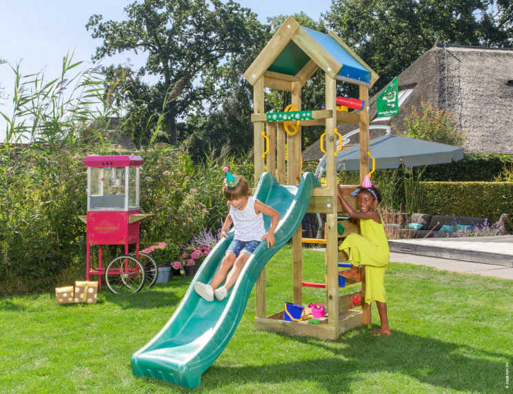Jungle Patio | Wooden climbing frame with slide