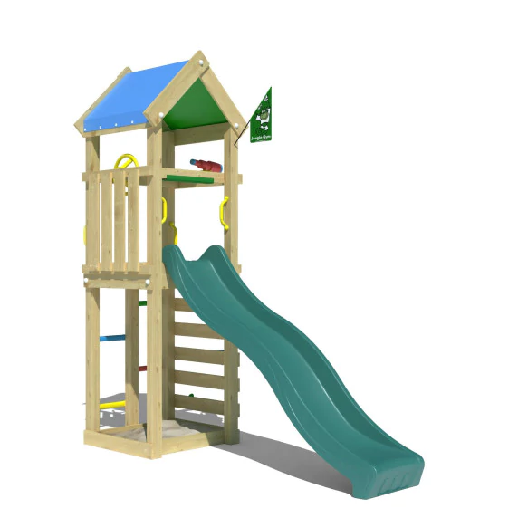 Jungle Patio | Wooden climbing frame with slide