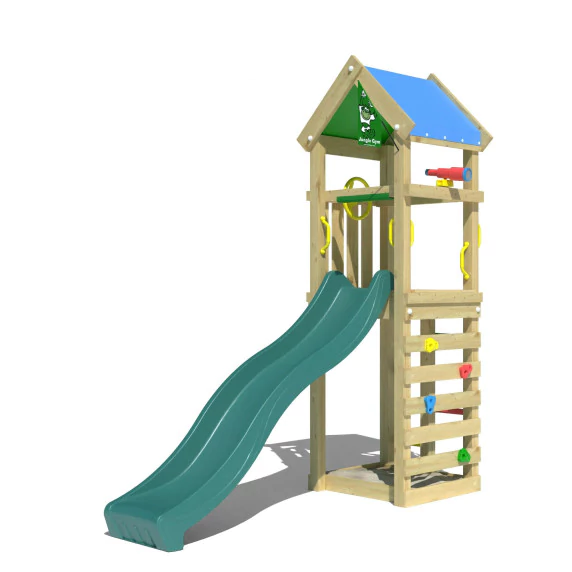 Jungle Patio | Wooden climbing frame with slide