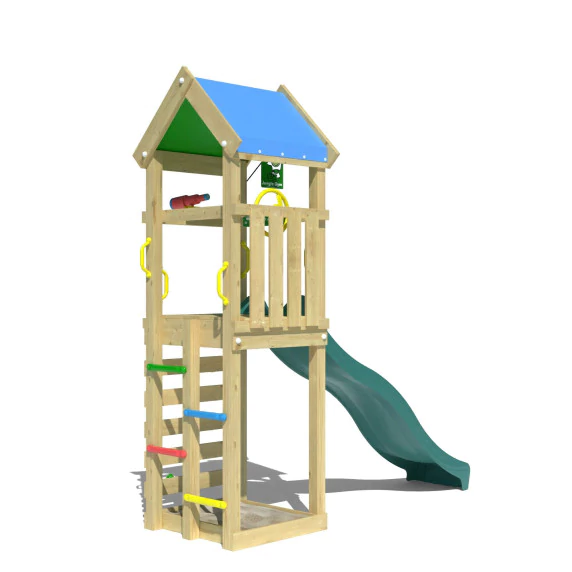 Jungle Patio | Wooden climbing frame with slide