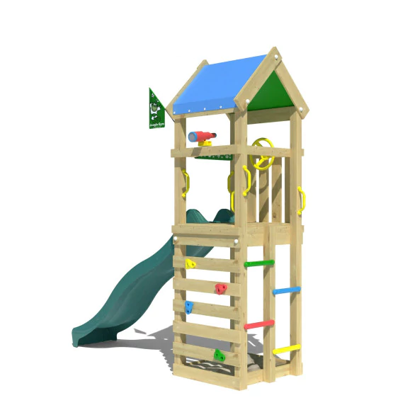 Jungle Patio | Wooden climbing frame with slide