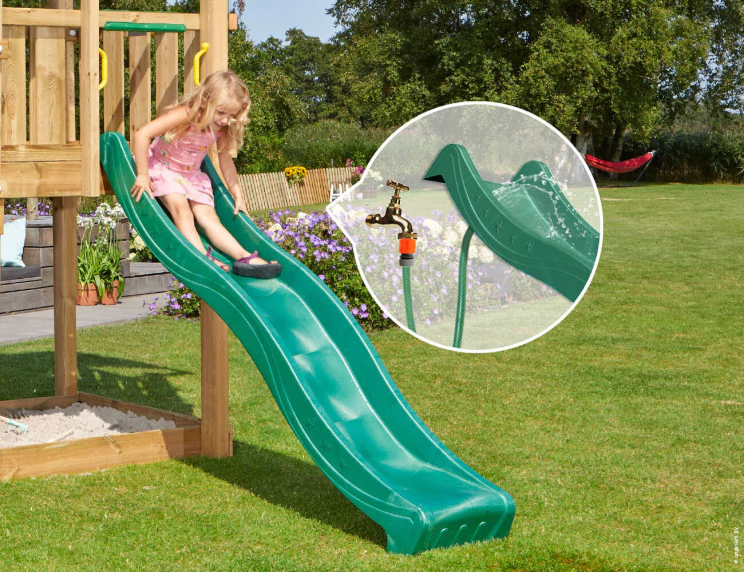 Jungle Patio | Wooden climbing frame with slide