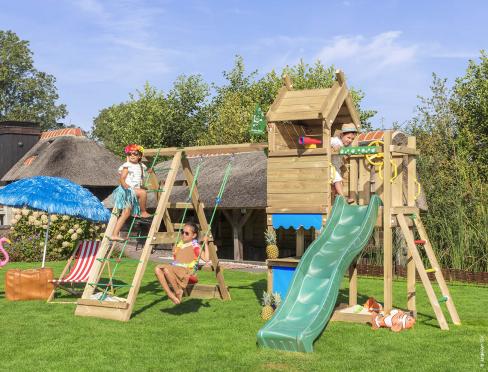 Jungle Resort | Tower playhouse with swing & climbing net