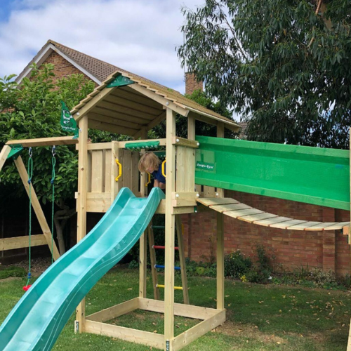 Jungle Gym climbing frame with slide and clatter bridge Jungle Gym climbing frame with slide