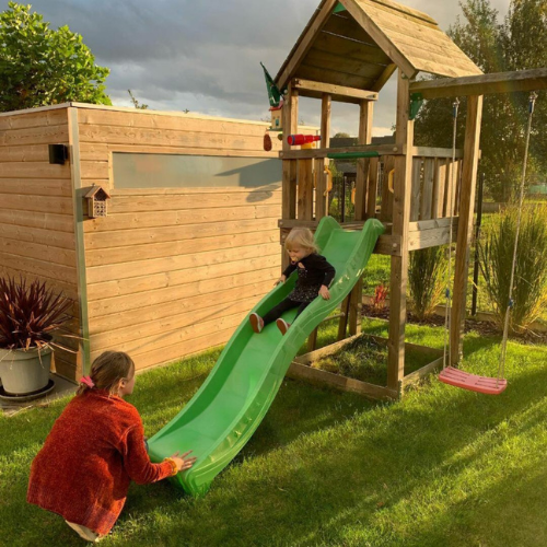 Jungle Gym climbing frame with green slide Jungle Gym climbing frame with slide